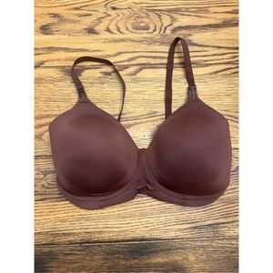 Simple Wishes Brown SuperMom Fixed Padding Nursing Pumping T-Shirt Bra Size 32F